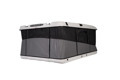 View of the Wide roof top tent from James Baroud