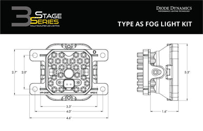 SS3 LED Fog Light Kit For '21-'23 Ford Bronco Standard Bumper - by Diode Dynamics