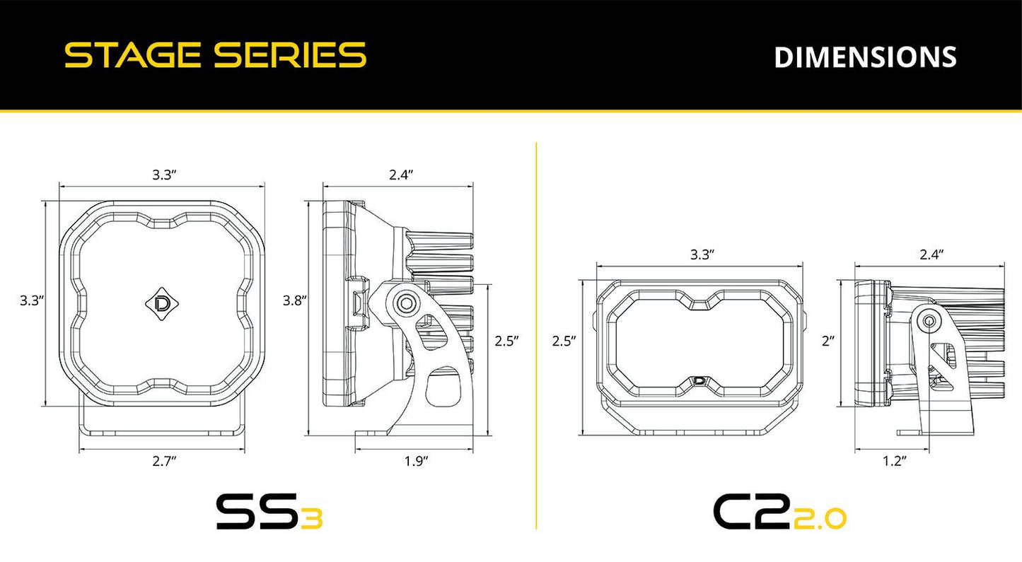 STAGE SERIES BACKLIT DITCH LIGHT KIT FOR 2015-2022 GMC CANYON - BY DIODE DYNAMICS