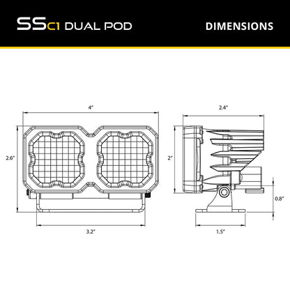 Stage Series C1 Dual IR + White LED Pod - by Diode Dynamics