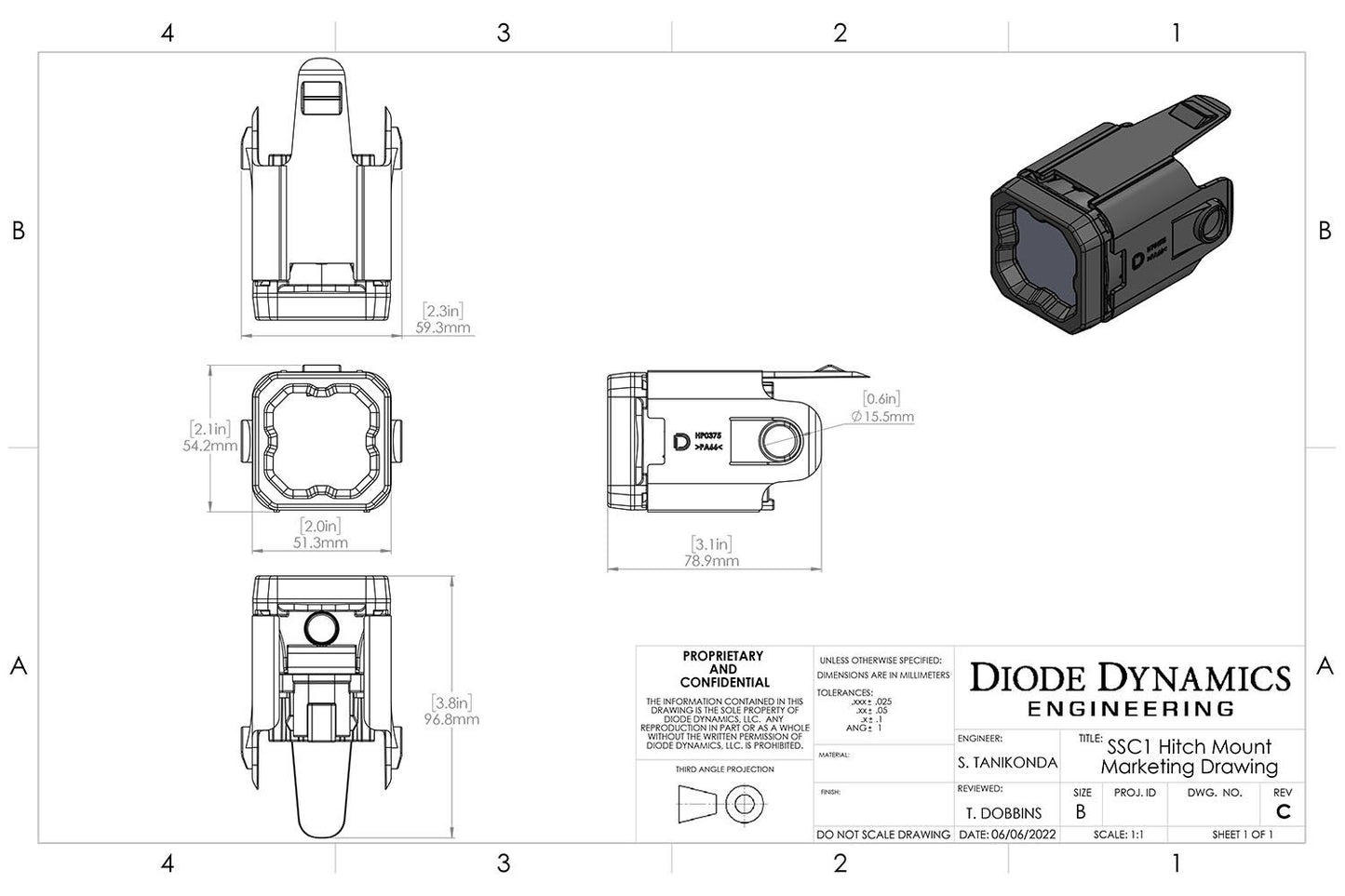 HitchMount LED Pod Light - by Diode Dynamics
