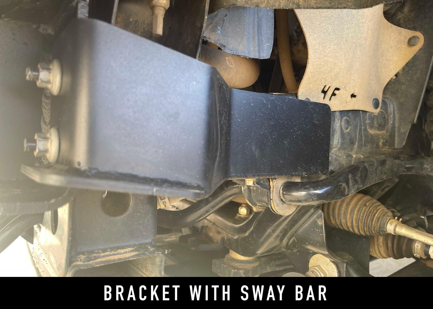 Installed Toyota Tacoma (2016-2023) Front Bumper Support Bracket with sway bar for Backwoods Adventure Mods 3rd Gen Tacoma off road bumpers
