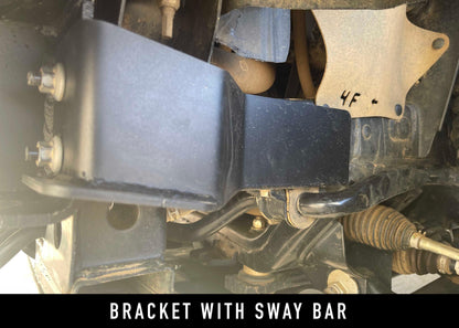 Installed Toyota Tacoma (2016-2023) Front Bumper Support Bracket with sway bar for Backwoods Adventure Mods 3rd Gen Tacoma off road bumpers