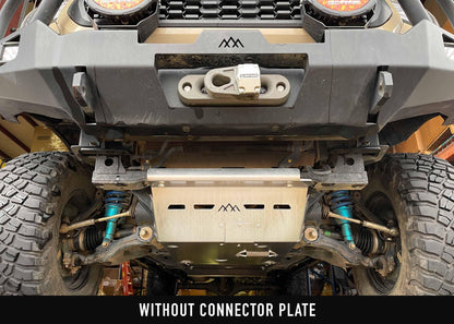 Image showing Backwoods Adventure Mods Hi-Lite Series 2005-2023 Toyota Tacoma hybrid off road high clearance bumper before Aluminum Connector Skid Plate is installed 