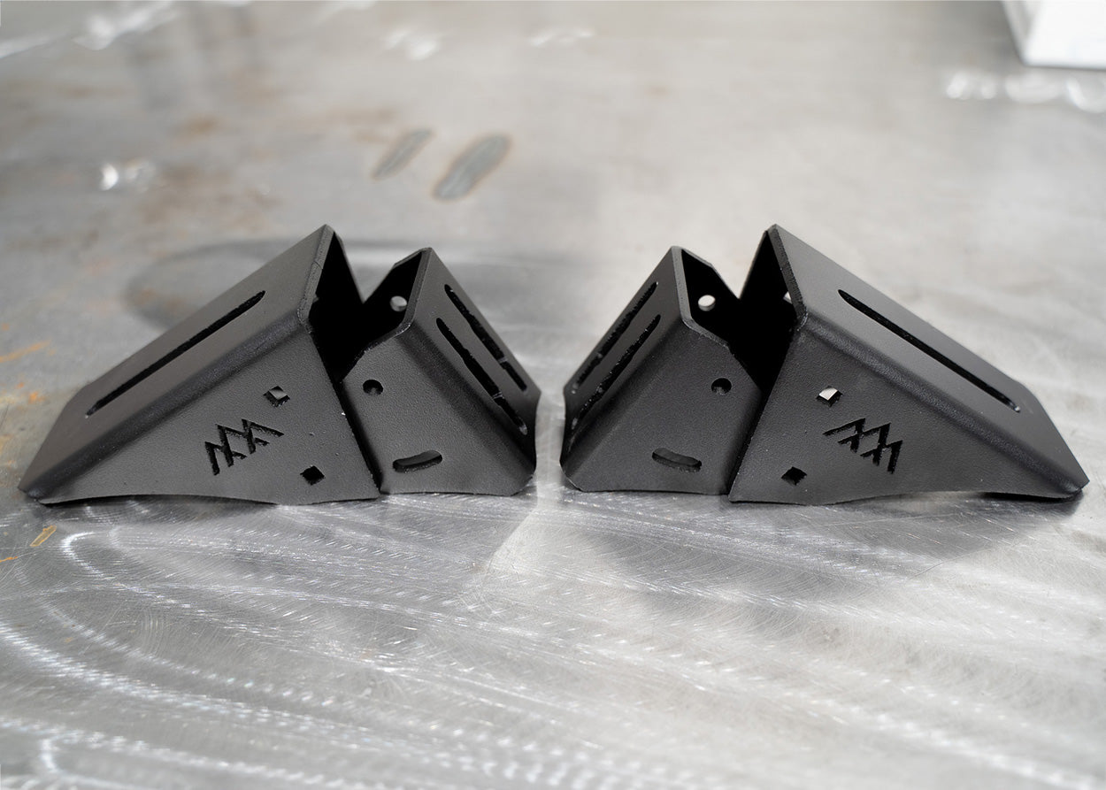 Detailed image of the Backwoods Adventure Mods Universal Truck Bed Rack Bike Tray Mounting Bracket hardware