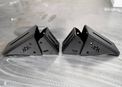 Detailed image of the Backwoods Adventure Mods Universal Truck Bed Rack Bike Tray Mounting Bracket hardware